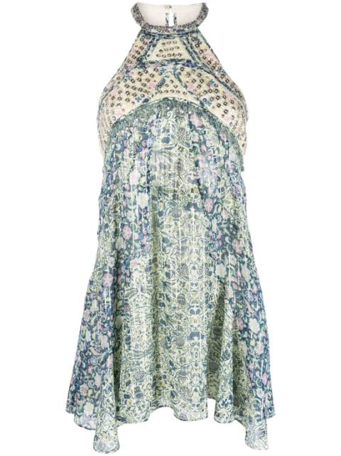 ISABEL MARANT floral-print sequinned dress