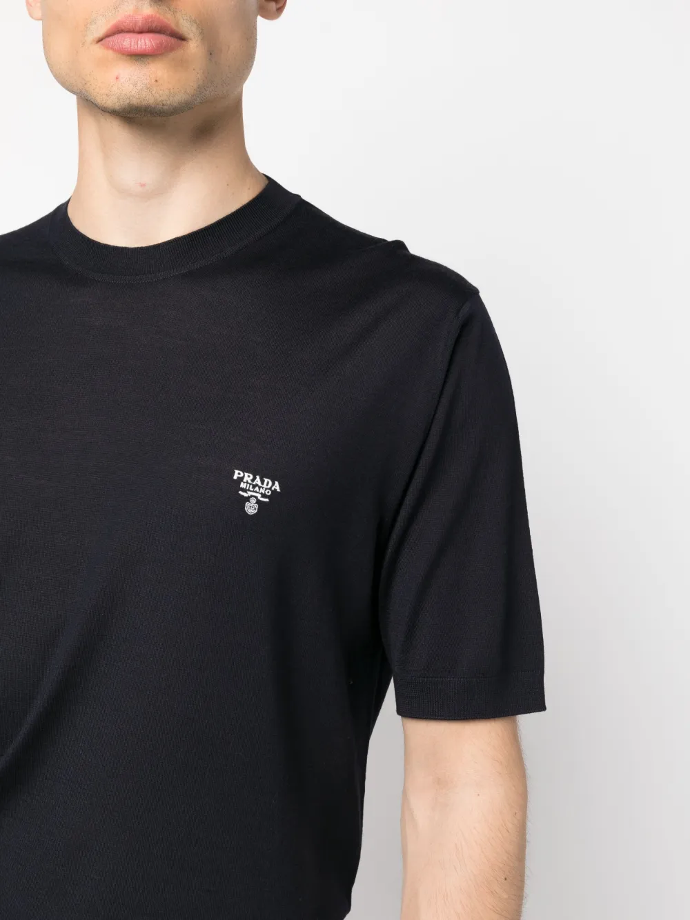 Prada Logo-print Short-sleeve T-shirt In Blue