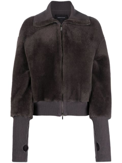 Fabiana Filippi knit-panel zip-up jacket