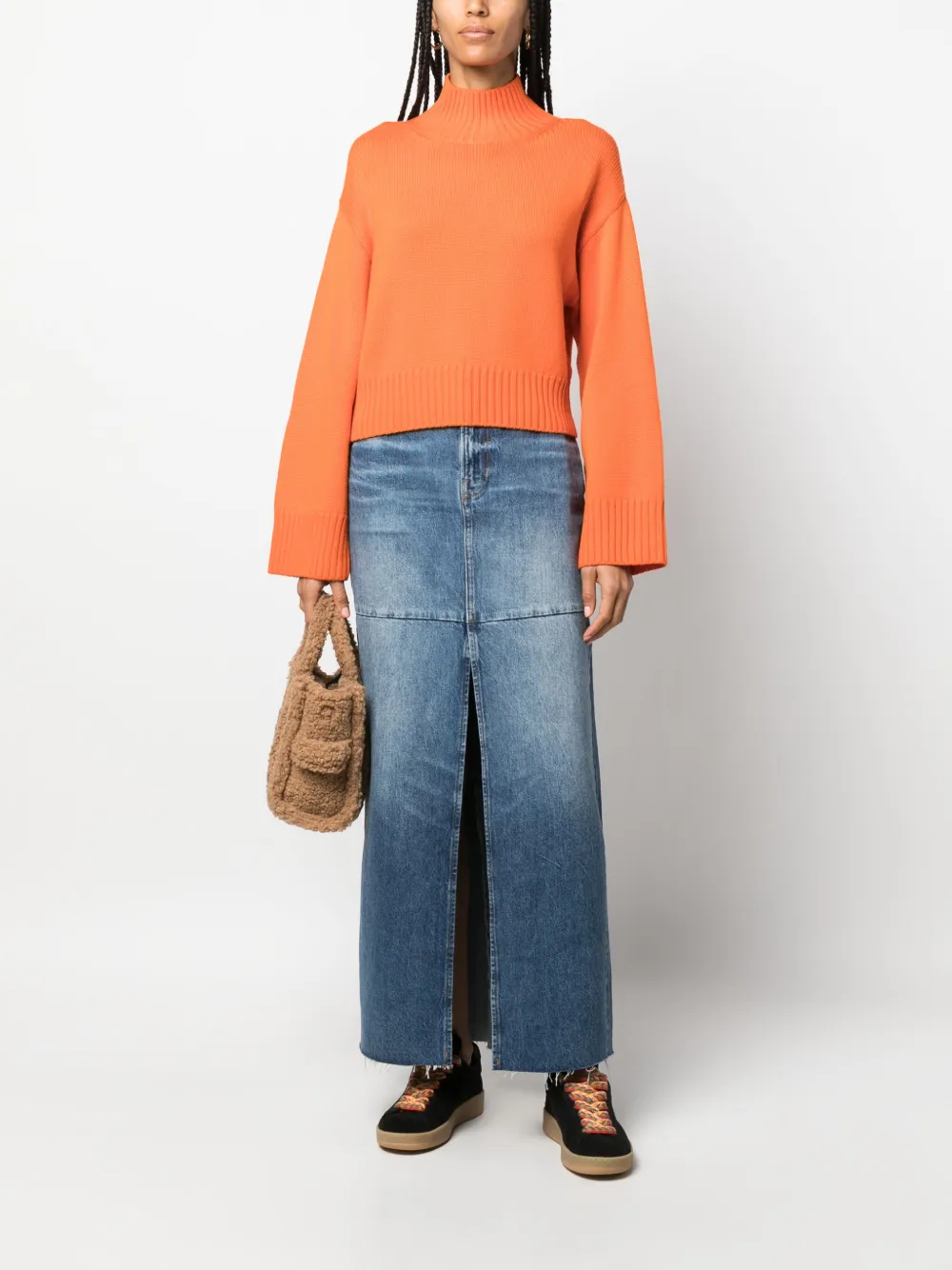 Fabiana Filippi mock-neck wool jumper - Oranje