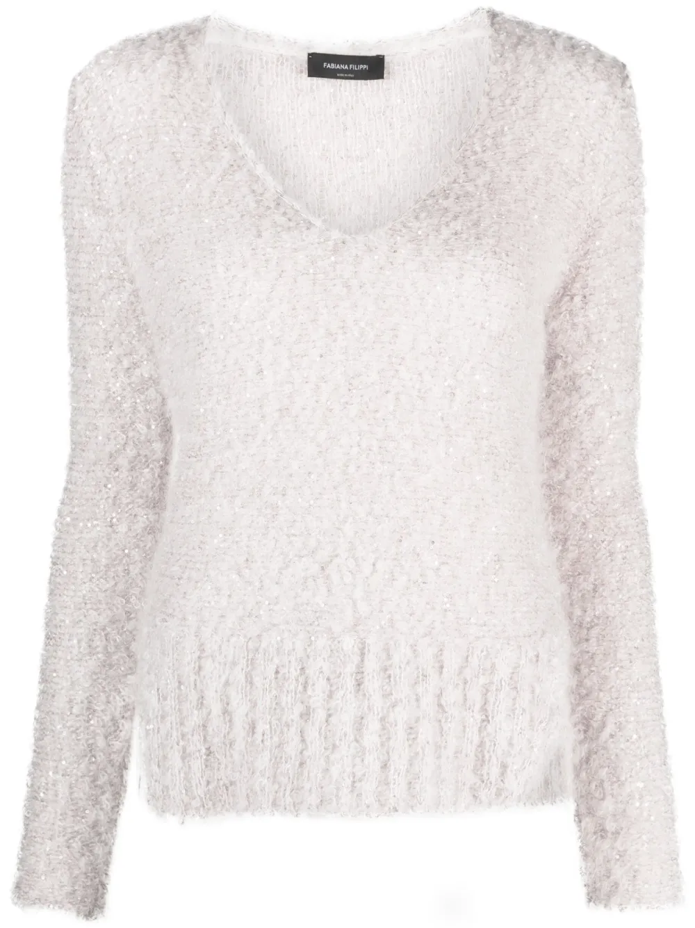 V-neck mohair-blend jumper