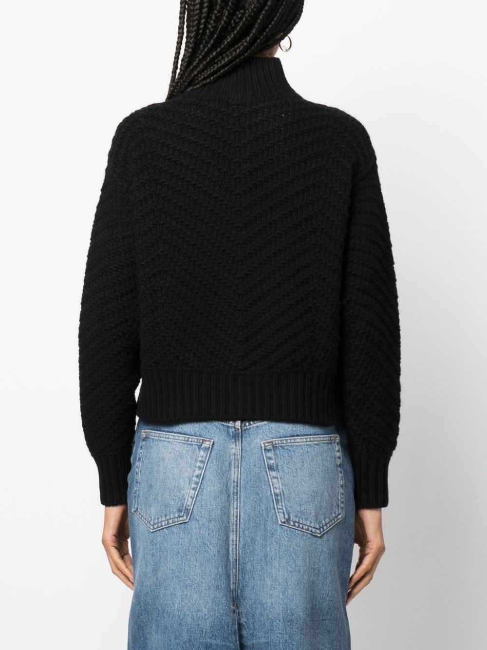 Shop Fabiana Filippi Zip-up Cashmere Cardigan In Black