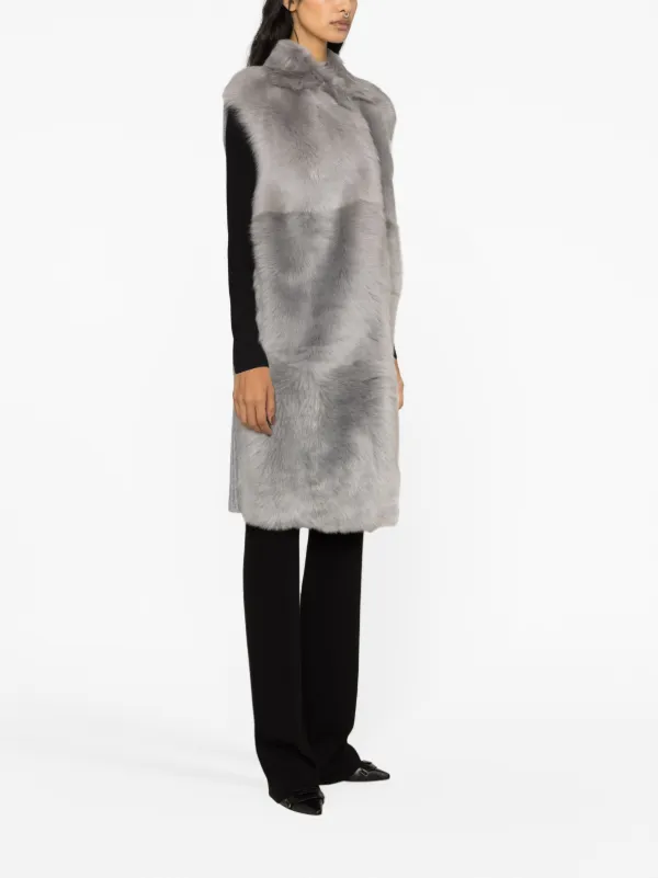 Fabiana Filippi エコファーパネル ニットコート | グレー | FARFETCH JP Fabiana Filippi エコファーパネル ニットコート | グレー | FARFETCH JP