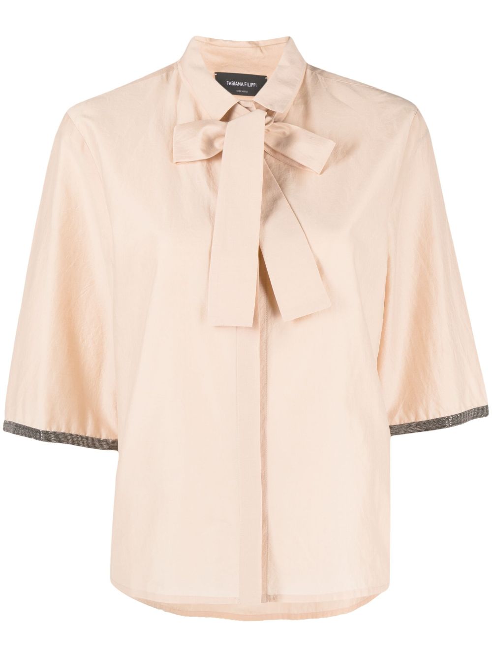 Fabiana Filippi contrast-trim short-sleeve shirt - Pink