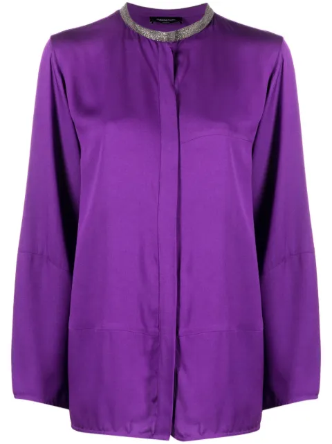 Fabiana Filippi rhinestone-embellished collarless shirt