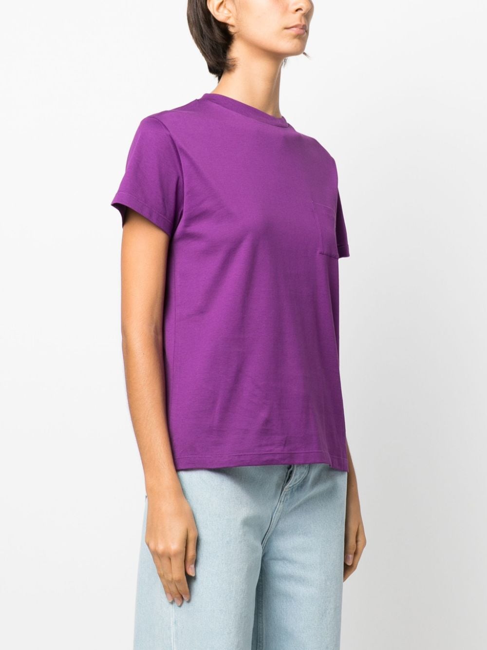 Shop Fabiana Filippi Chain-detail Cotton T-shirt In Violett