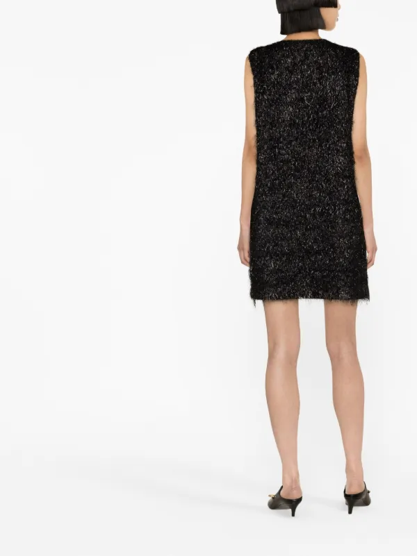 Fabiana Filippi metallic-threading Fringed Minidress | Black
