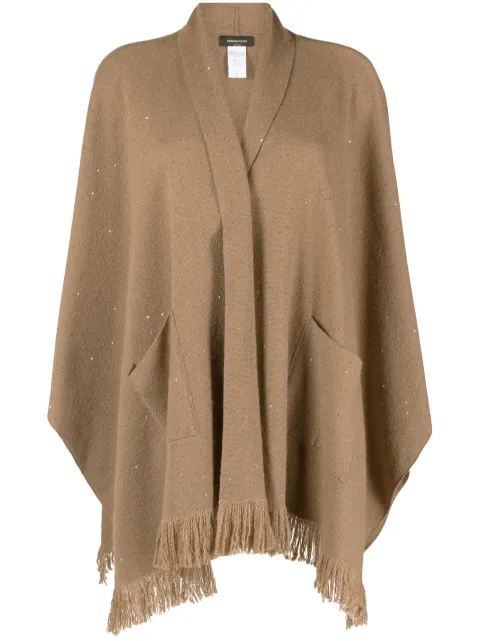 Fabiana Filippi fringed-trim open-front poncho
