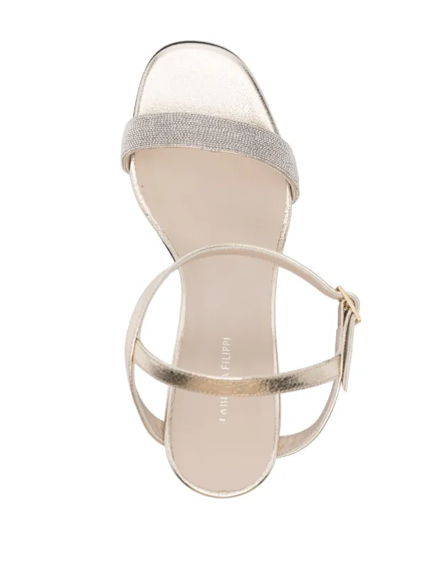 Fabiana Filippi 60mm bead-embellished Leather Sandals | Gold