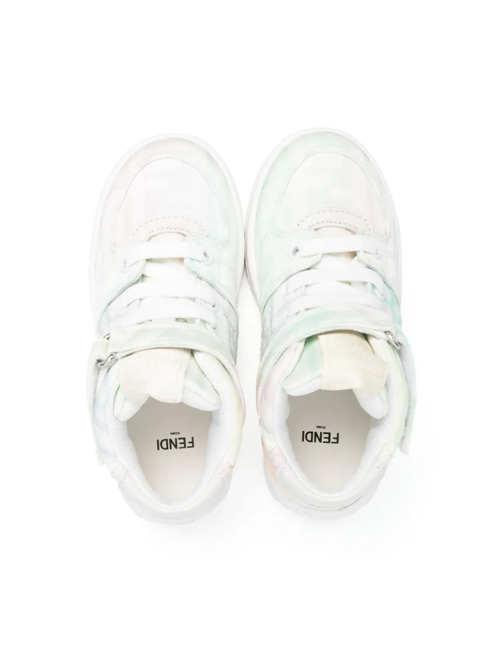 Shop Fendi Ff-logo Print Hi-top Sneakers In Green