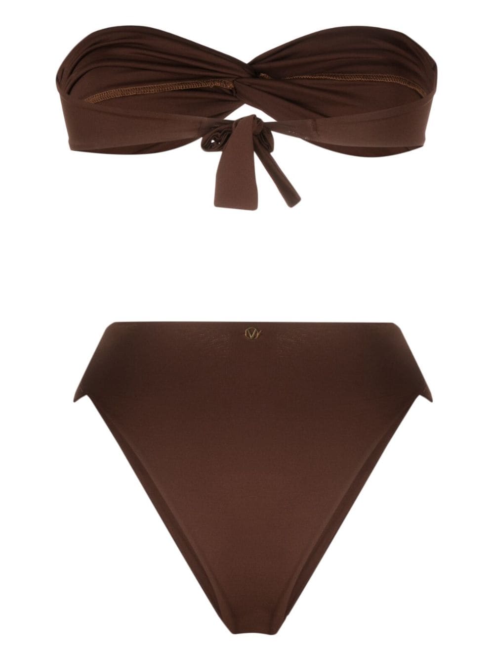 Shop La Reveche Twist-detail Bikini Set In Brown
