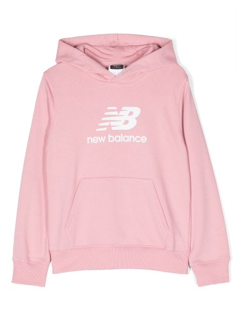 New Balance - logo-print pouch-pocket hoodie