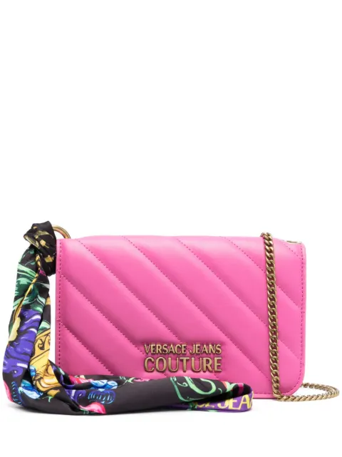 logo-lettering leather shoulder bag