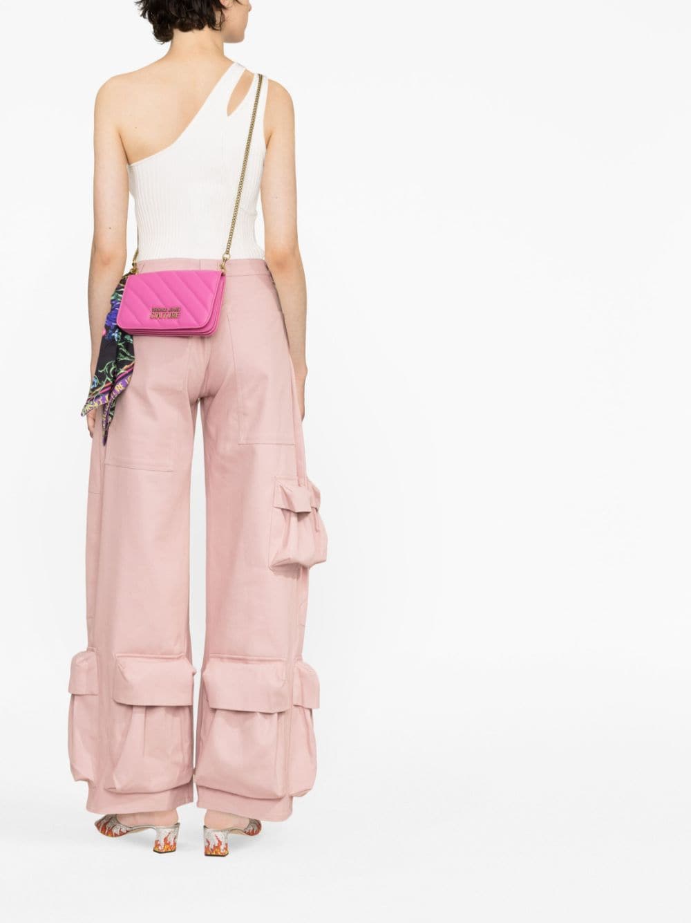Versace Jeans Couture Schoudertas met logo - Roze