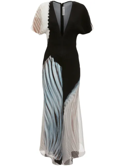 Victoria Beckham Ruched Large Shells midi dress 