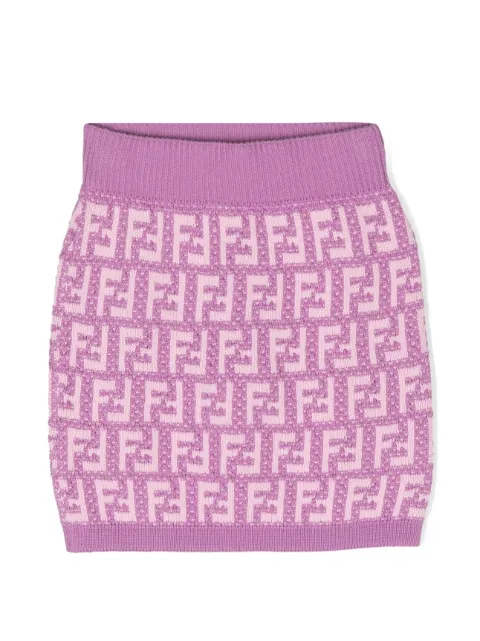 Fendi Kids falda de punto con monograma