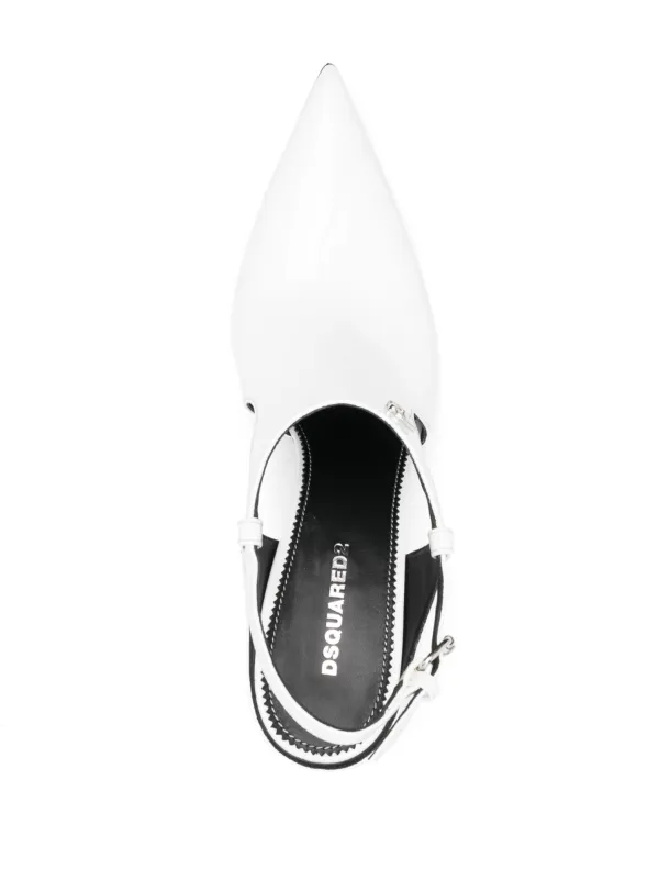 【関税込 日本発送】DSQUARED2 スリングバック パンプス DSQUARED2 スリングバック レザーパンプス | ホワイト | FARFETCH JP