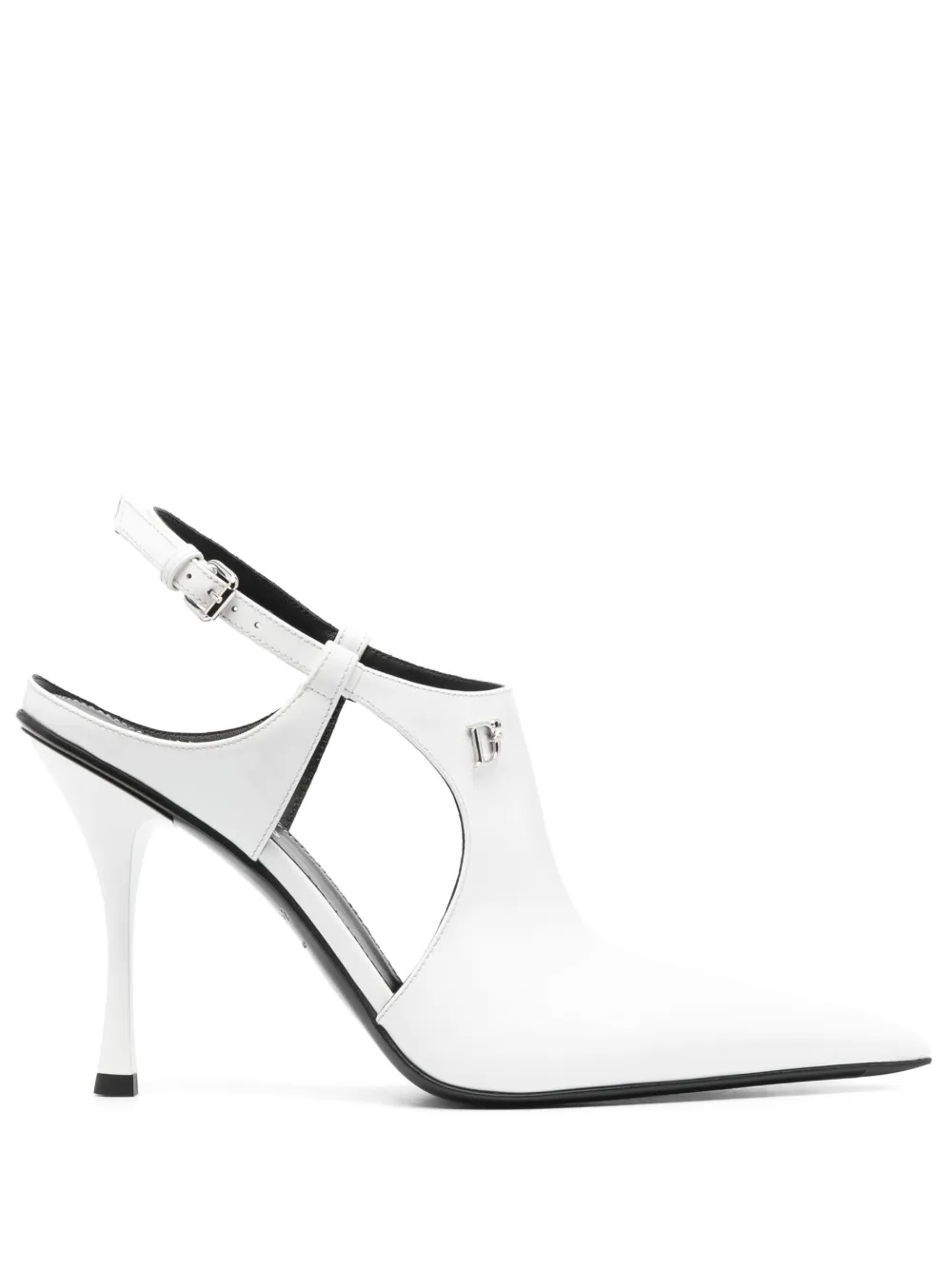 Shop Dsquared2 115mm Slingback Leather Pumps In White