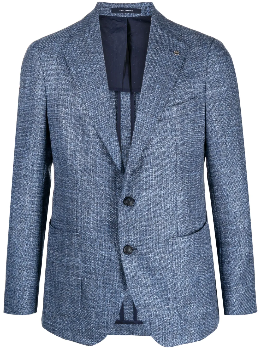 Tagliatore Single-breasted Wool Blazer In Blue