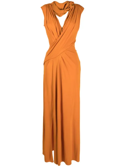 Alberta Ferretti vestido largo con detalle cruzado