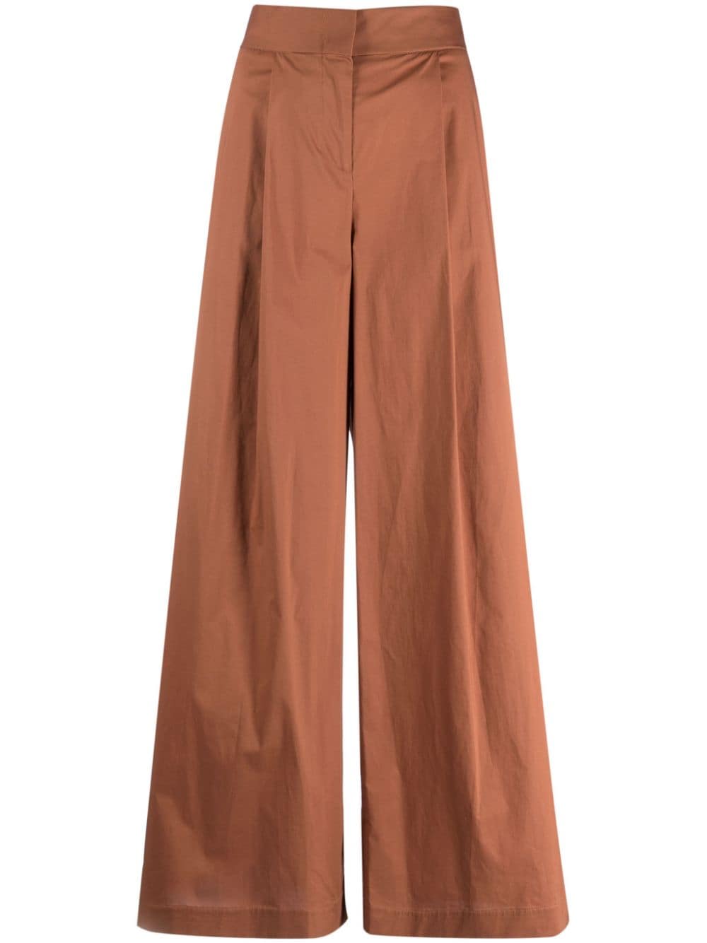 federica tosi pantalon évasé à taille mi-haute - marron