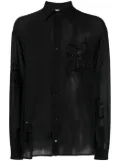 GCDS bead-embellished silk shirt - Black