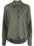 GCDS crystal-chain monogram shirt - Green