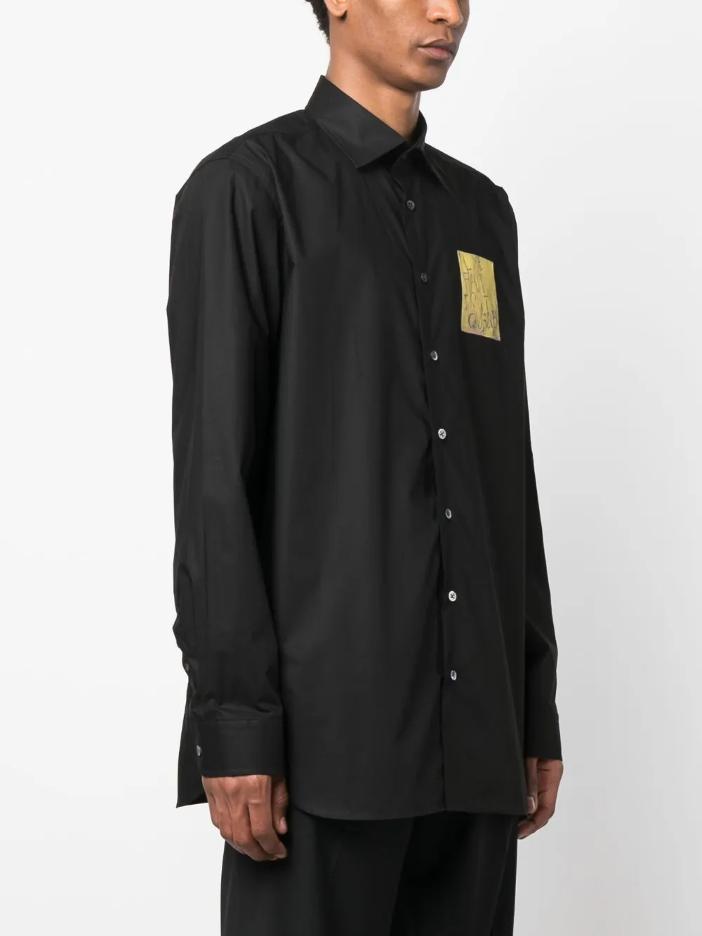 Shop Raf Simons X Philippe Vandenberg Artwork-patch Shirt In Black