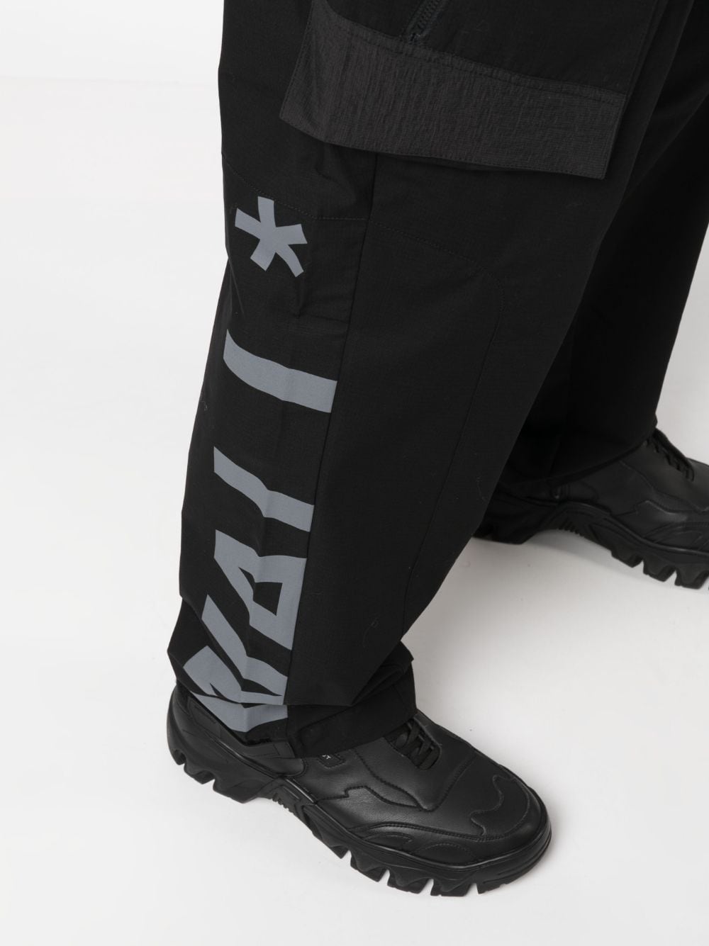 Shop A-cold-wall* Overset Tech Logo-print Trousers In Black