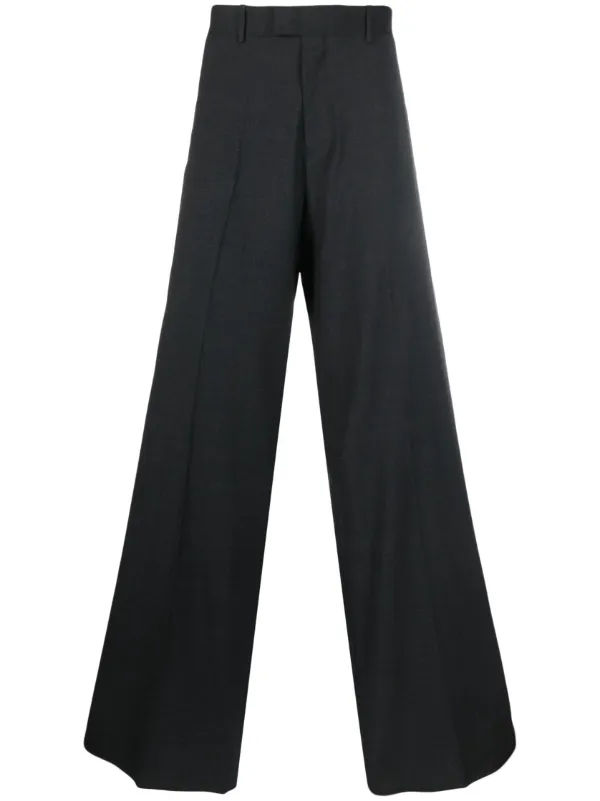 RAF SIMONS ワイドスラックス　ブラック　サイズ48 Raf Simons ミッドライズ ワイドパンツ | グレー | FARFETCH JP