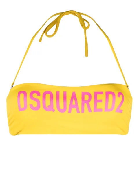 DSQUARED2 top de bikini con logo estampado