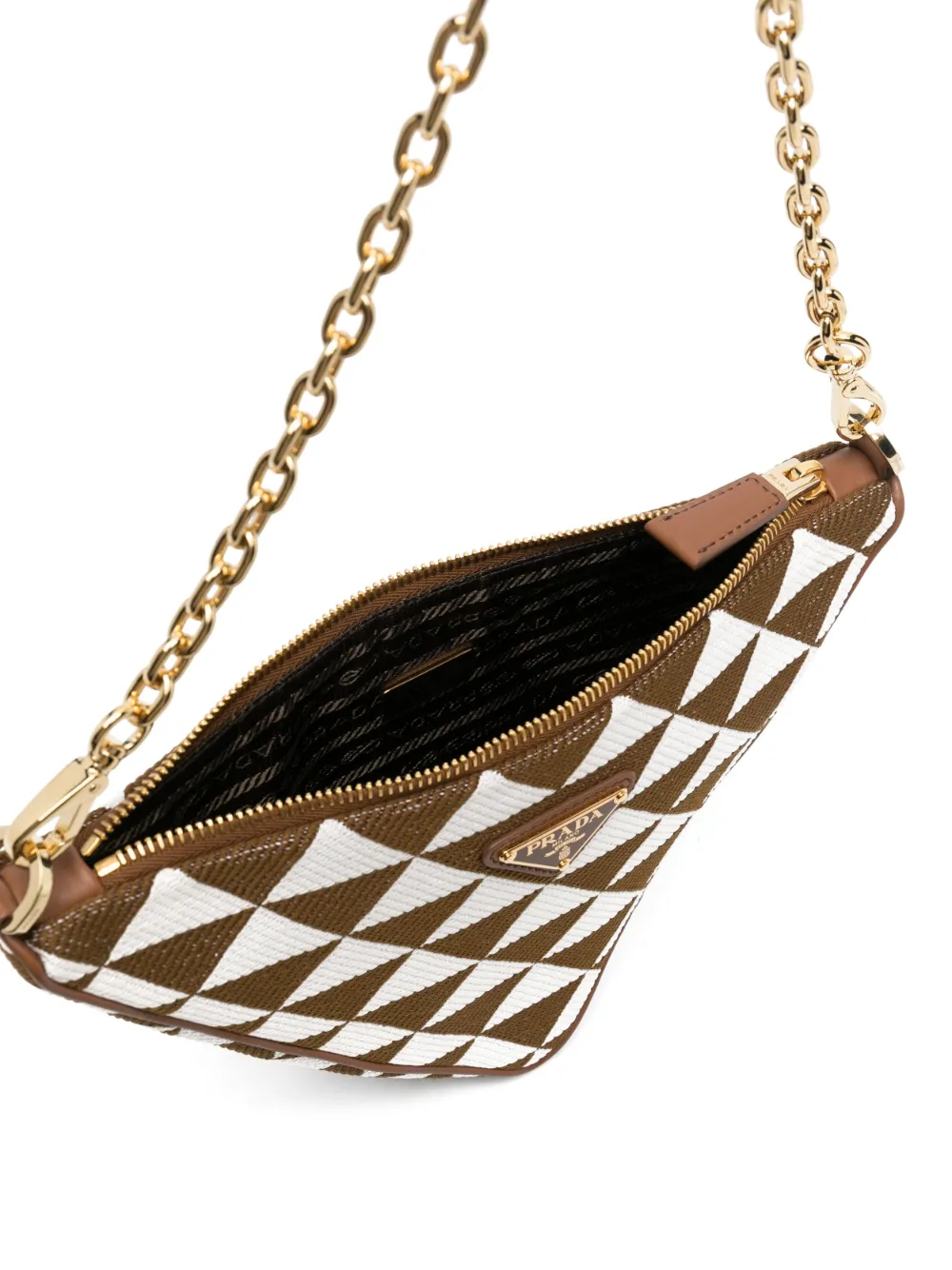 Prada Symbole Logo-plaque Mini Bag In Brown