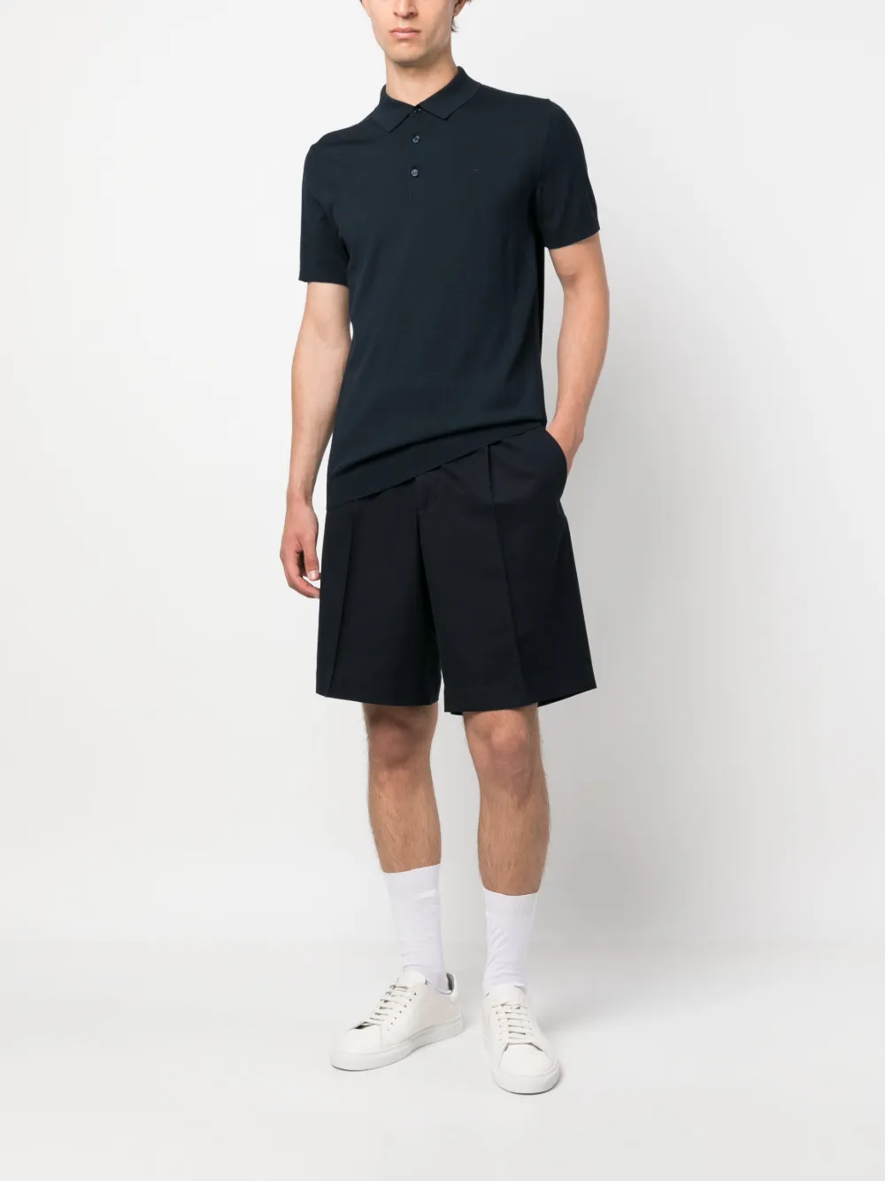 J.Lindeberg Zijden poloshirt - Blauw