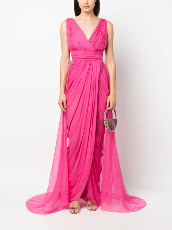 alberta ferretti silk chiffon dress Organic Silk Chiffon Long Dress by Alberta Ferretti Elilhaam