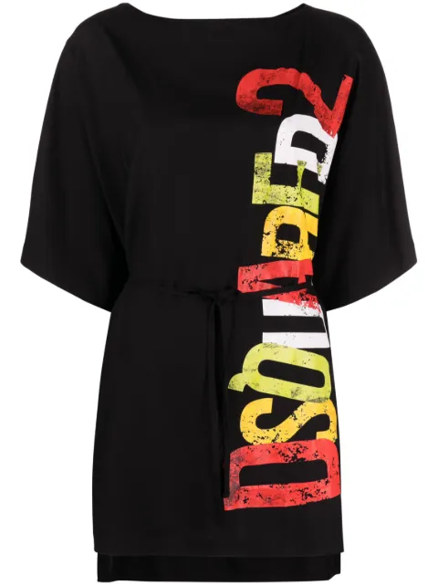 Dsquared2 - logo-print long-line T-shirt