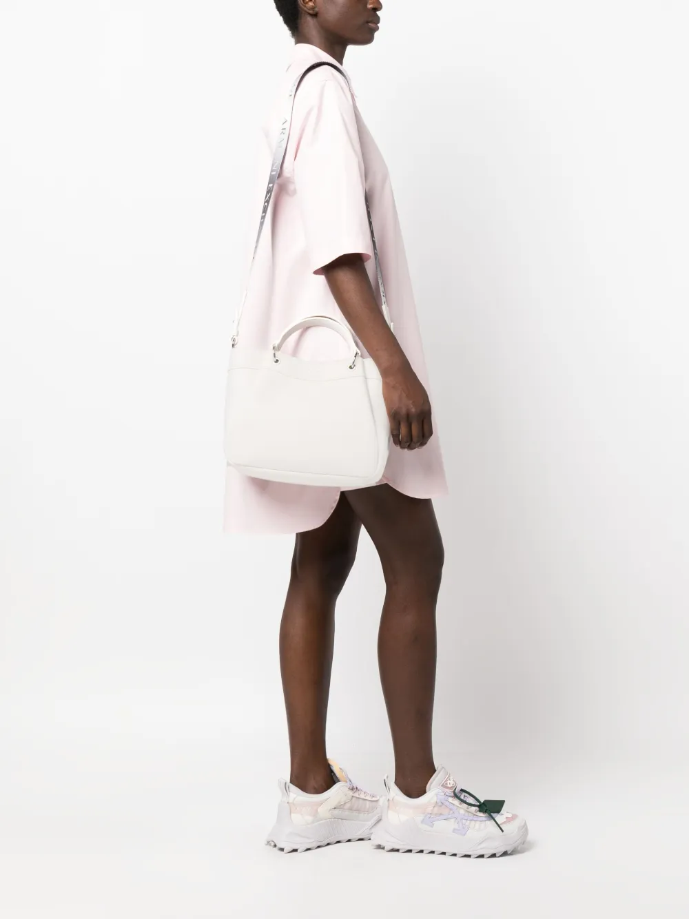 Armani Exchange Shopper met logo-reliëf - Wit