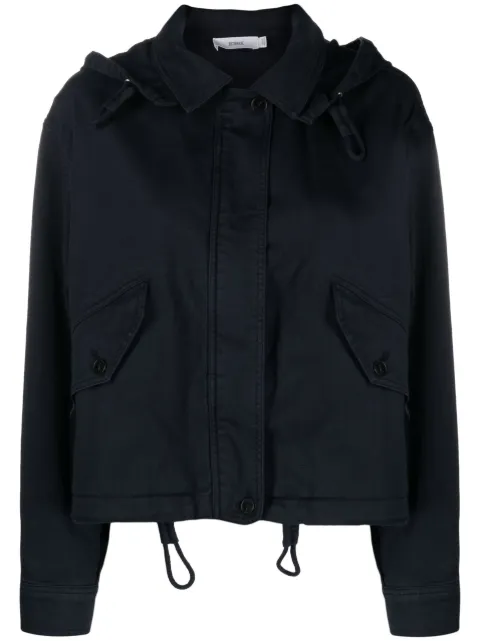 Closed - drawstring-hood cotton jacket