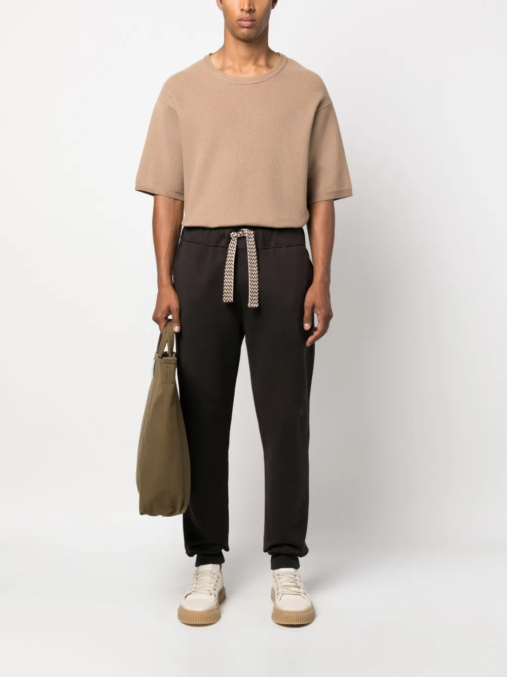 Lanvin drawstring-waist cotton track pants - Bruin
