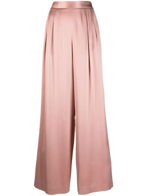 Fabiana Filippi pleated wide-leg satin trousers