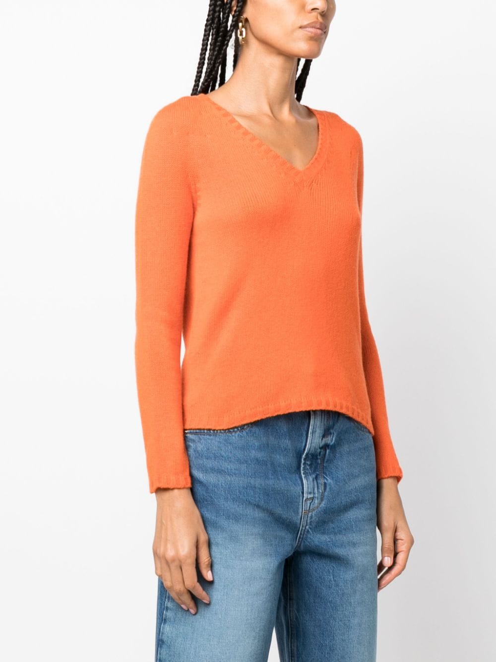 Shop Fabiana Filippi V-neck Cashmere Jumper In Orange