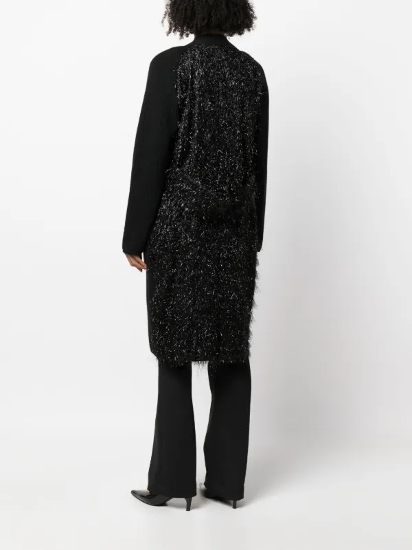 Fabiana Filippi bouclé-detailing Knitted cardi-coat | Black