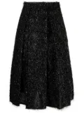 Fabiana Filippi metallic-threading fringed midi skirt - Black
