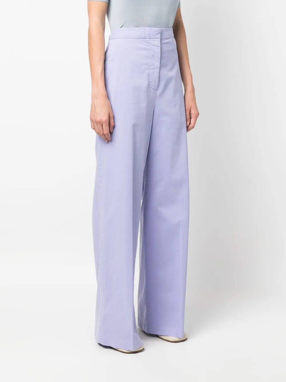 Shop Fabiana Filippi High-waisted Flared Trousers In Purple