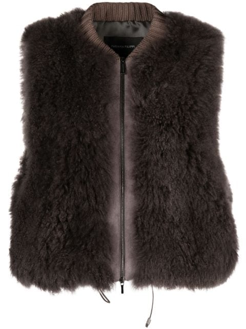 Fabiana Filippi shearling zip-up gilet 