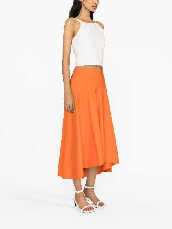 【★完売必至★】fabiana filippi ☆ コットン&リネン スカート Fabiana Filippi Cotton Midi Skirt | Orange | FARFETCH
