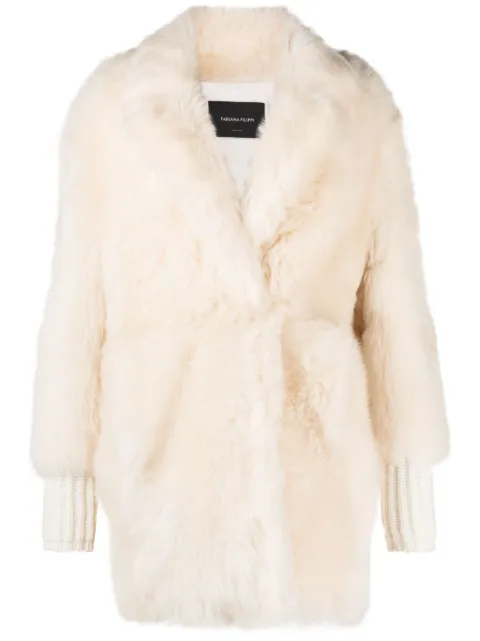 Fabiana Filippi single-breasted faux-fur coat