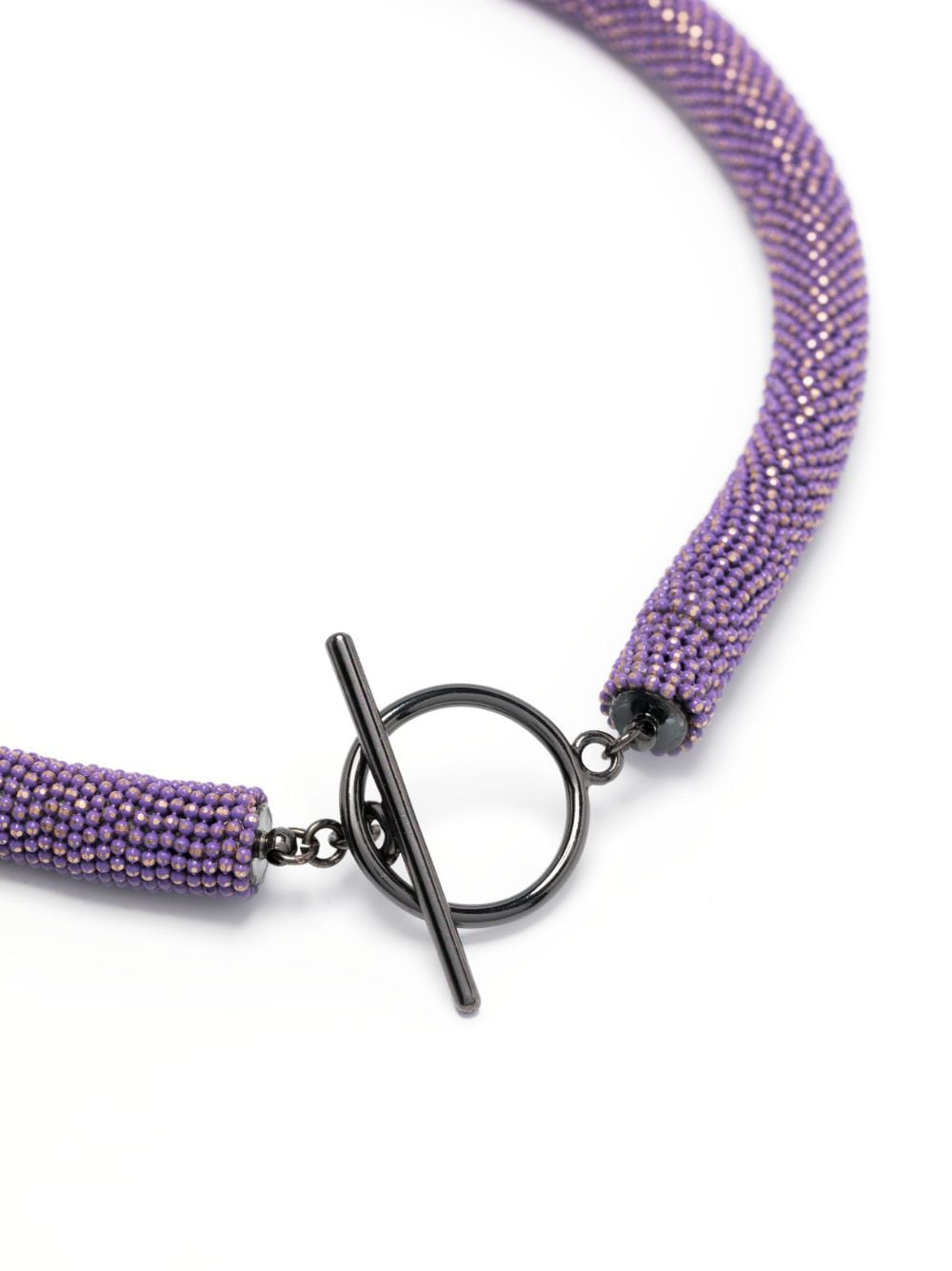 Shop Fabiana Filippi Chunky Bead-chain Necklace In Purple