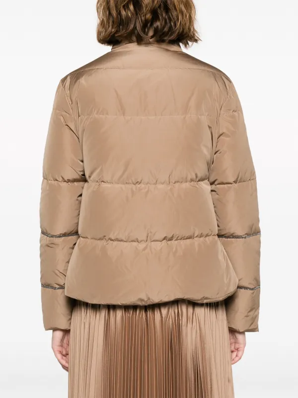 Fabiana Filippi high-neck Puffer Jacket | Brown | FARFETCH 
