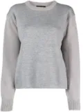 Fabiana Filippi panelled crew-neck jumper - Grey