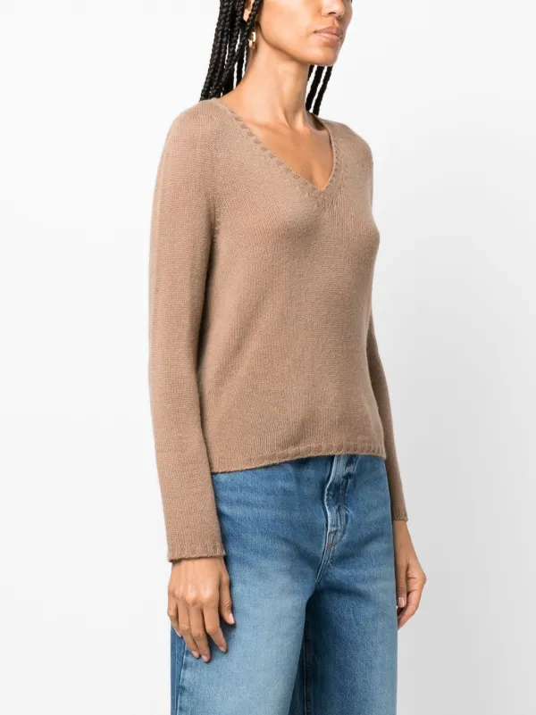 Women's v neck hot sale cashmere jumper